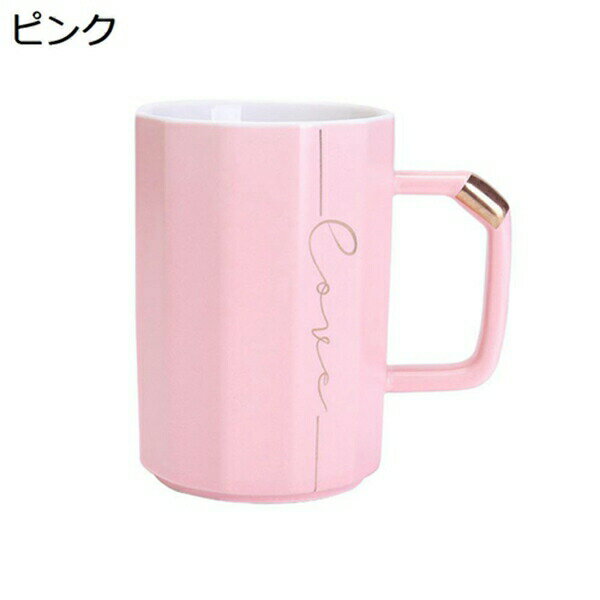 マグカップ 陶器 かわいい コーヒーカップ 350ml ピンク ブルー 牛乳カップ コーヒー 紅茶 ジュース 牛..