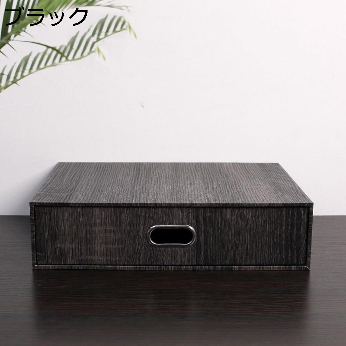卓上収納ケース おしゃれ 引き出し付き 天然木 アンティーク調 キッチン収納 ブラック デスク上置棚 オフィス収納 A4対応 植物オイル塗装仕上げ 収納家具 木製 ドロワー レトロ ウッド 卓上チェスト 和タンス 引き出し 完成品 34*.26.5*17