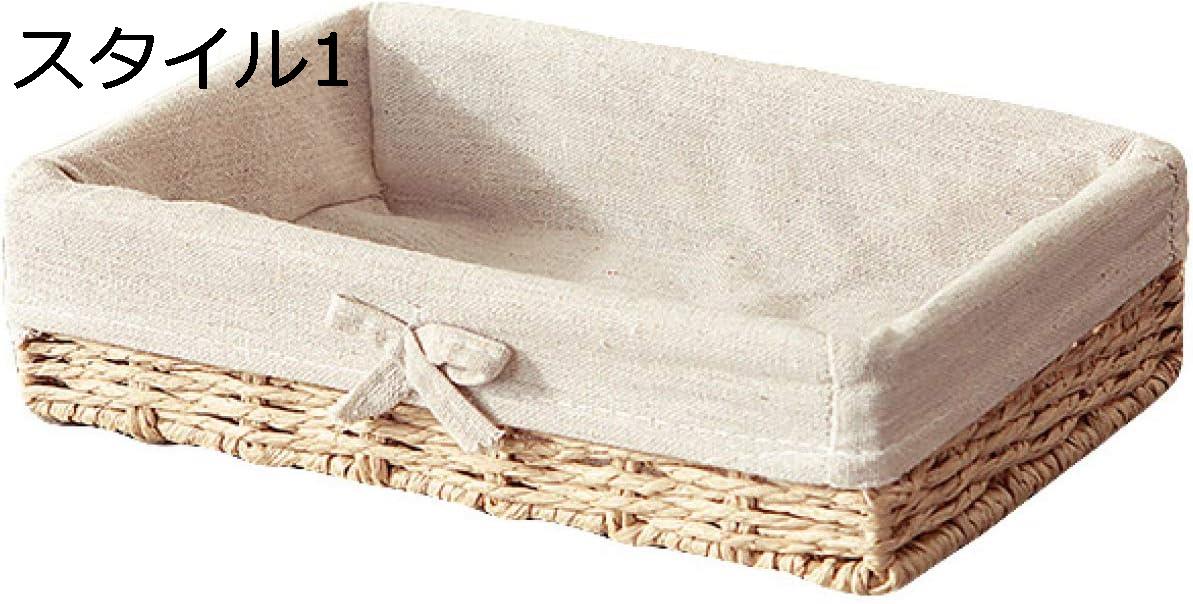 収納かご 浅型 藤編み 収納バスケット 小物入れ スタイル2 果物入れ フルーツバスケット 玩具 雑物 田..