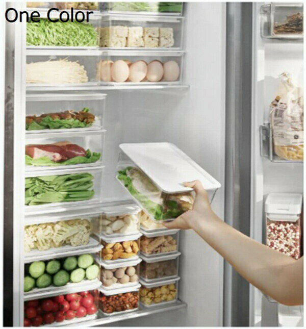 収納ボックス 4個セット 大容量冷蔵庫トレー 生鮮保存収納ボックス 蓋つき 積み重ね可能 省スペース 冷..