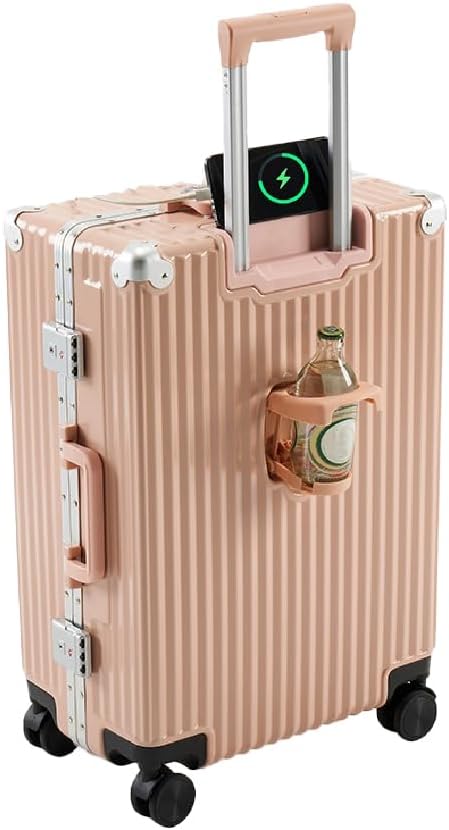 楽天Libre777スーツケース フレームタイプ USBポート付き キャリーケース Sサイズ 43L 機内持ち込み 7カラー選ぶ 1-3日用 泊まる カップホルダー付き 軽量 大容量 多収納ポケット トランク 旅行 GO