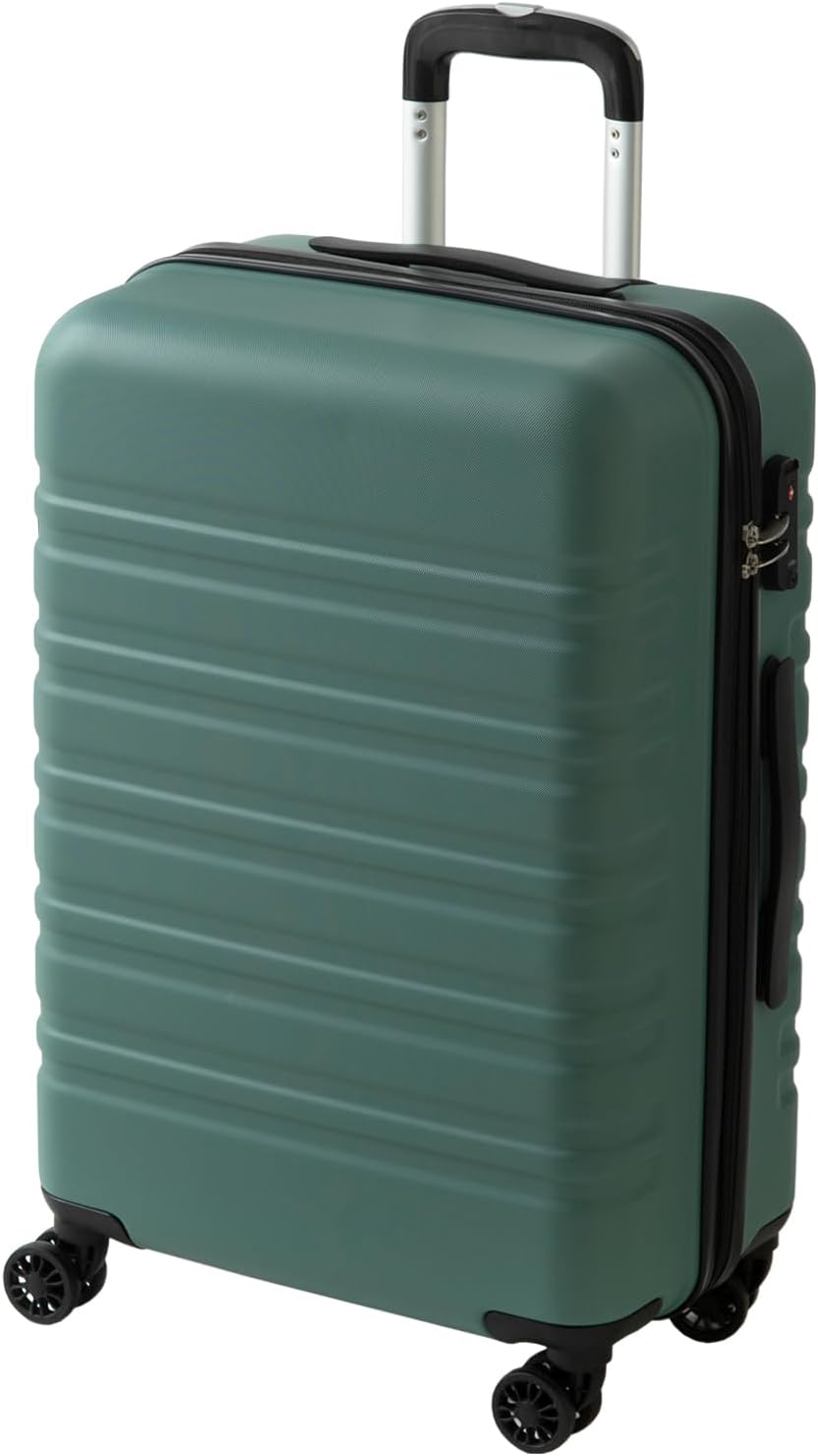 スーツケース キャリーバッグ キャリーケース s 軽量 機内持ち込み 小型 TSAロック ファスナータイプ sサイズ 8輪 旅行 トラベルバッグ (Sサイズ(約36L/機内持込) コバルトグリーン)