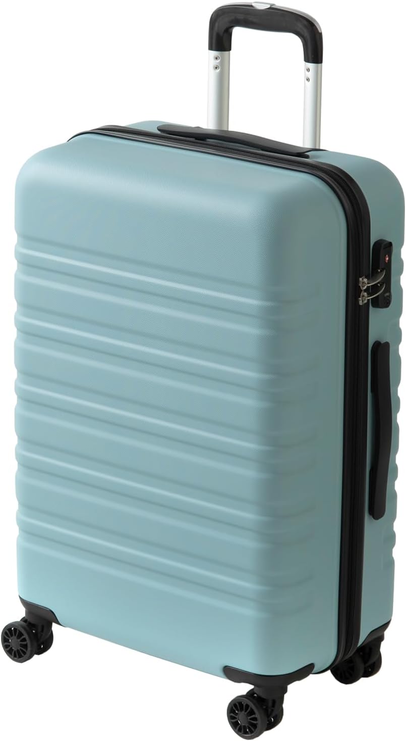 スーツケース キャリーバッグ キャリーケース s 軽量 機内持ち込み 小型 TSAロック ファスナータイプ sサイズ 8輪 旅行 トラベルバッグ (Sサイズ(約36L/機内持込) セレストブルー)
