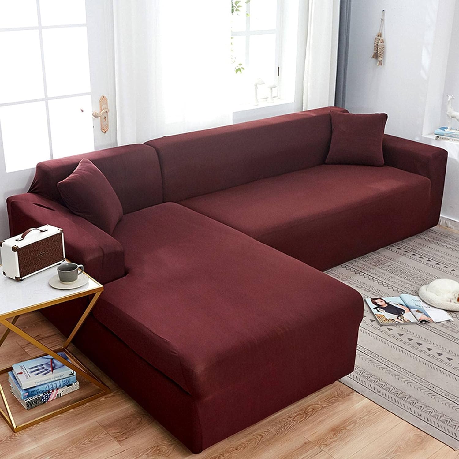 滑り止めソファーカバー/ストレッチソファカバー柔らかい厚防水組み合わせ替えカバーに適しリビングル..