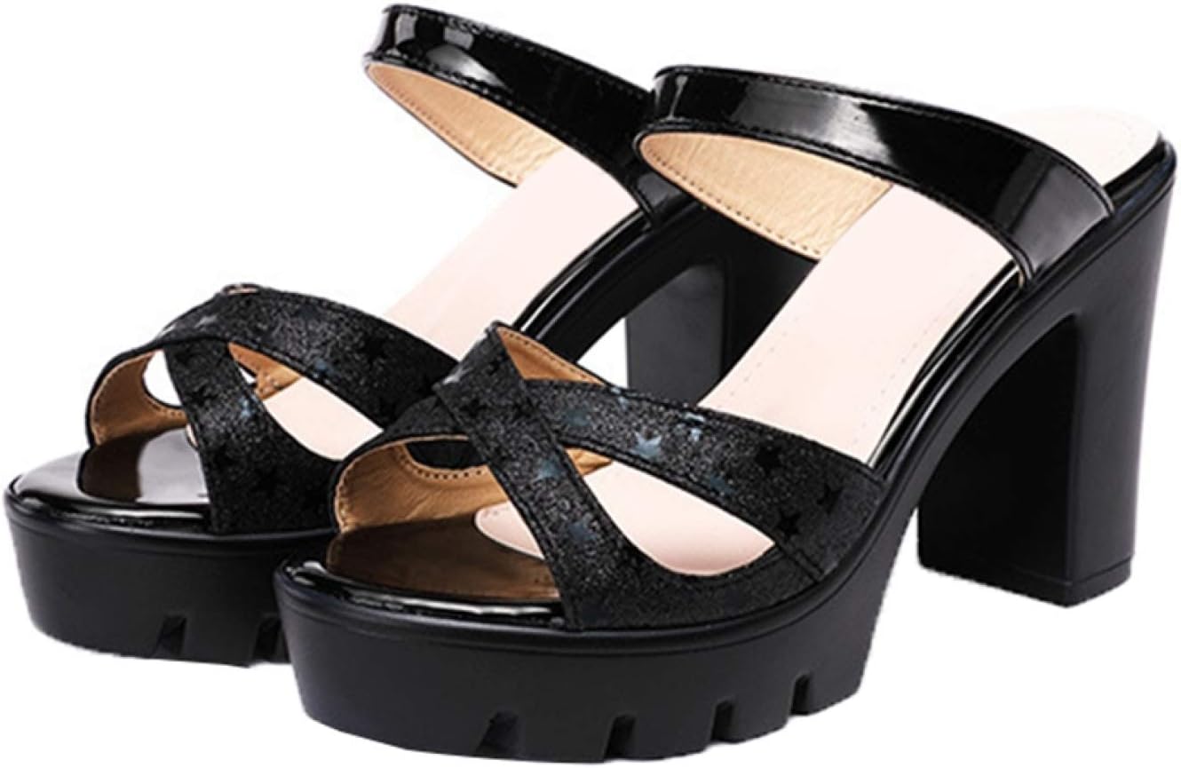 サンダル レディース 軽量 歩きやすい つっかけ ウェッジソール サンダル 厚底 ミュール サンダル 美脚 疲れない 厚底靴 太めヒール オープントゥ ノンスリップ キャバサンダル グリッター キラキ