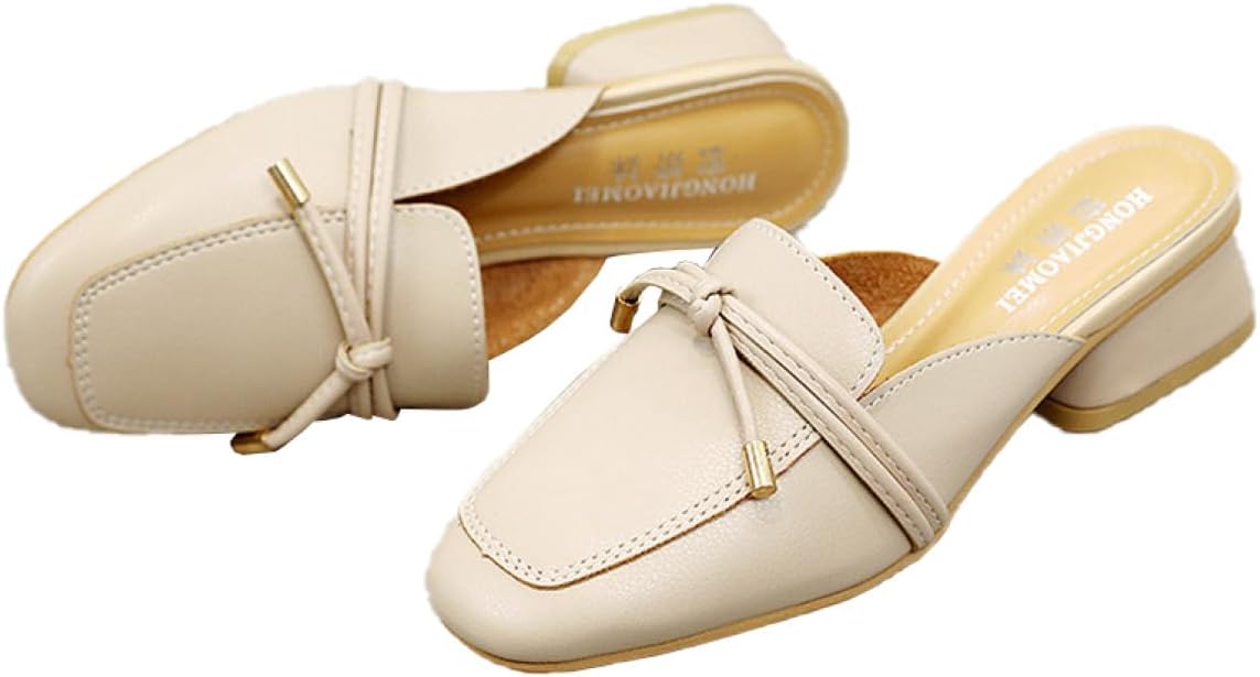 スリッパ ミュール サンダル 外履き かわいい おしゃれ ヒール レディース スクエアトゥ ローヒール 春夏秋 履きやすい 脱ぎやすい 蒸れにくい 滑りにくい 歩きやすい サボ レジャー お出かけ 買