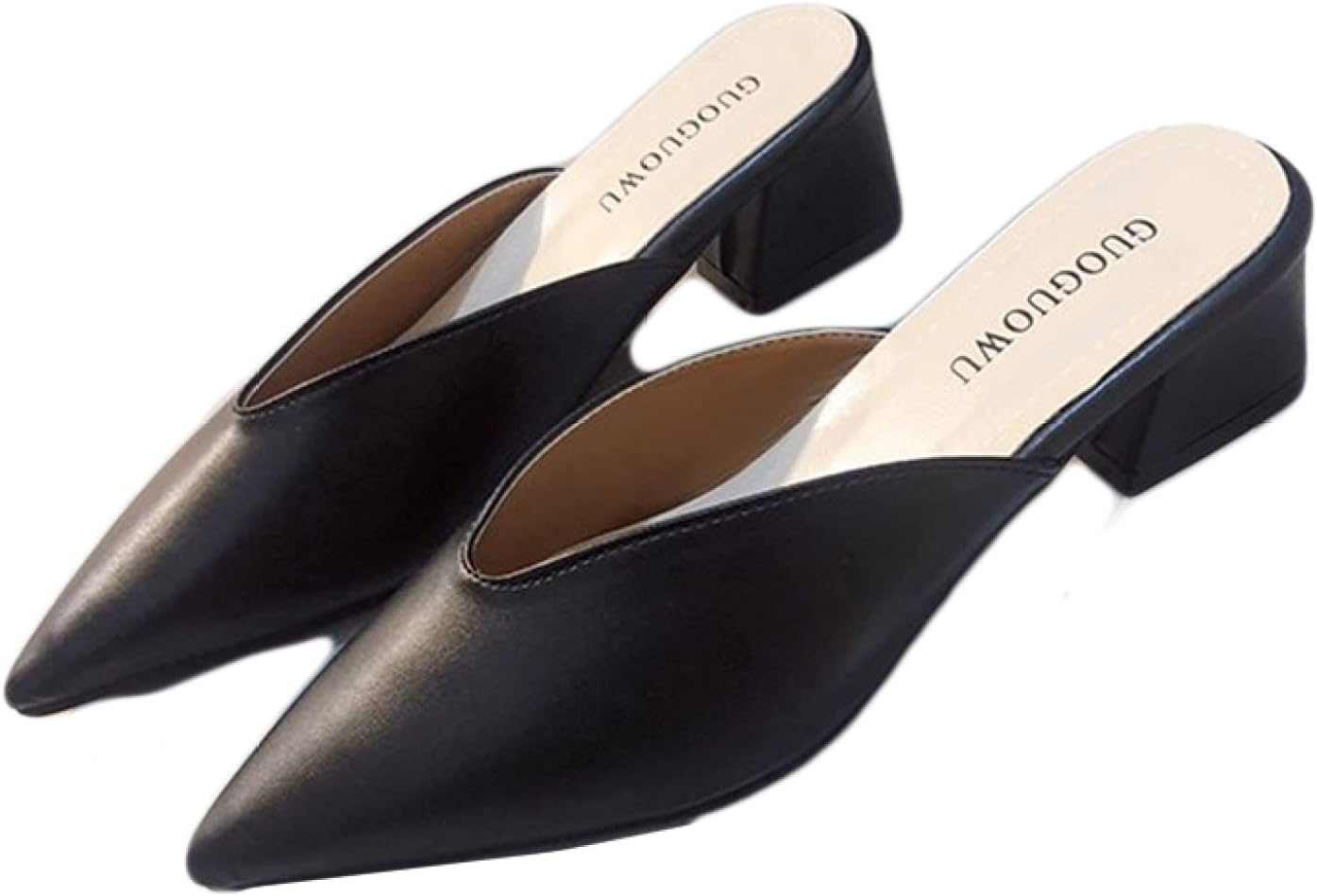 カット ミュール パンプス チャンキーヒール ポインテッドトゥ 太ヒール レディース 美脚 脚長 お洒落 サンダル 歩きやすい 履きやすい エレガント 婦人靴 疲れない ミュールサンダル シューズ 靴