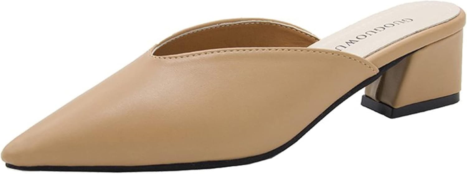 カット ミュール パンプス チャンキーヒール ポインテッドトゥ 太ヒール レディース 美脚 脚長 お洒落 サンダル 歩きやすい 履きやすい エレガント 婦人靴 疲れない ミュールサンダル シューズ 靴