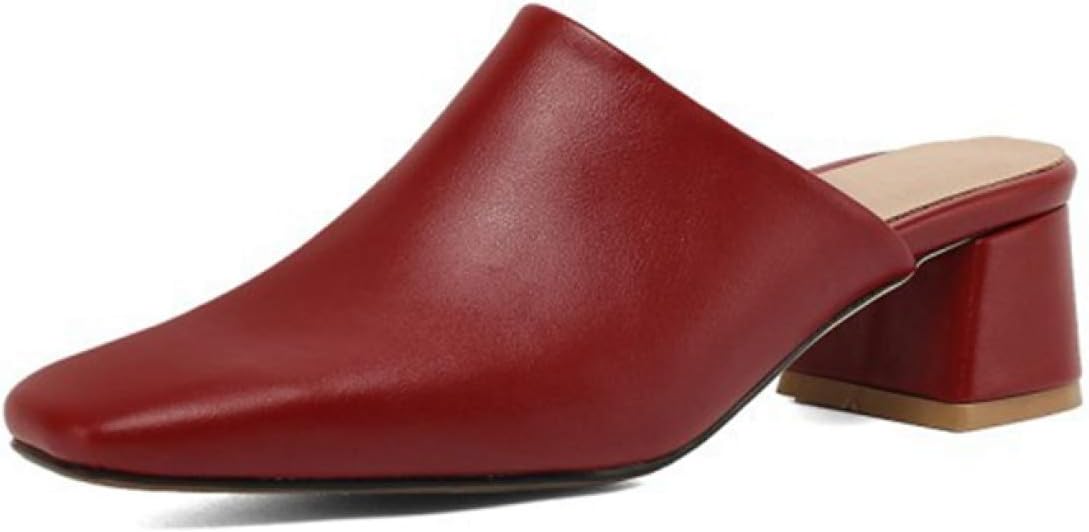 チャンキーヒールサンダル レディース ミュール 太ヒール 痛くない 脱げない 美脚 疲れにくい かかとなし 歩きやすい スクエアトゥ サンダル ヒール4.5センチ シンプル 履き心地 大きいサイズ 2