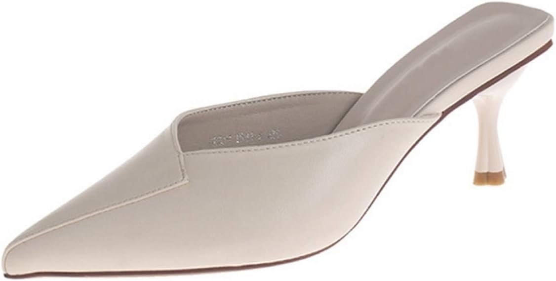 ポインテッドトゥ ピンヒール Vカット ミュール サンダル スライド ミュール サンダル PU かかとなし 前ふさがり ポインテッドトゥ レディース サンダル レディーズ 美脚 スリッパ靴 軽量 エレ