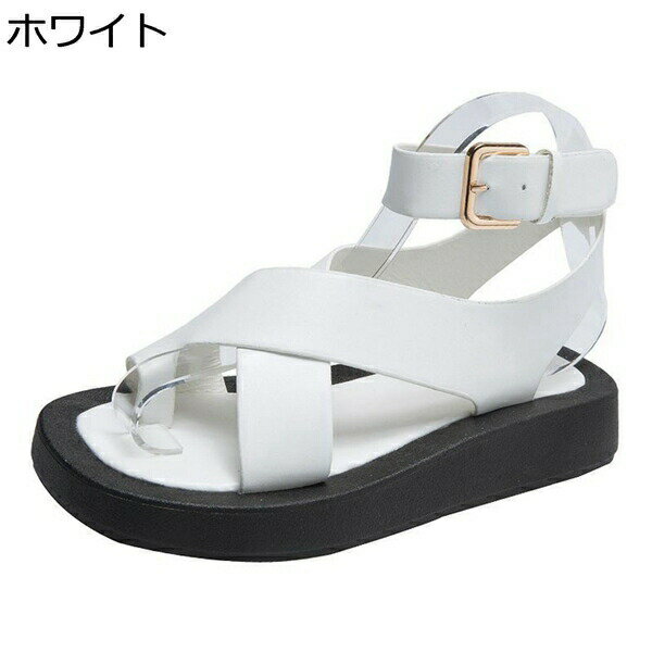 サンダル レディース 厚底 ストラップサンダル 大きいサイズ プラットフォーム フラット 歩きやすい 韓国風 可愛い おしゃれ 美脚 カジュアル きれいめ 春 夏 厚底サンダル