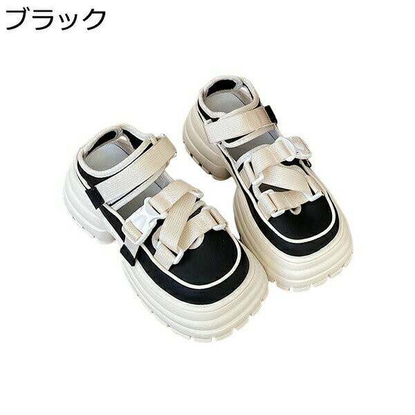 サンダル 厚底 レディース 夏春 ベルクロ 軽量 スポーツサンダル ファッション アンクルストラップ シューズ スポーツ 通勤 通学 履きやすい 歩きやすい オシャレ 美脚 きれい カジュアル 女性 ビーチサンダル