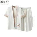 メンズ 上下2点セット M~5XL セットアップ 半袖 七分丈 シャツ 夏服 綿麻 刺繍 カジュアル 通気性 涼感 部屋着 ファション ワイシャツ 半ズボン トップス Yシャツ ブラウス パンツ ボトムス 羽織 クロップドパンツ