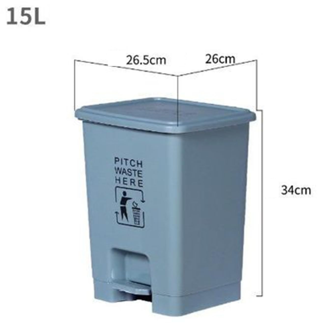 ごみばこ ペール ふた付き ダストボックス キャスター付き ごみ箱 分別ゴミ箱 スリム 滑り止め付き 60L 分別プッシュ式 グレイ 臭気防止 フタ キッチン ゴミ袋が見えない オフィス リビング プ [2]