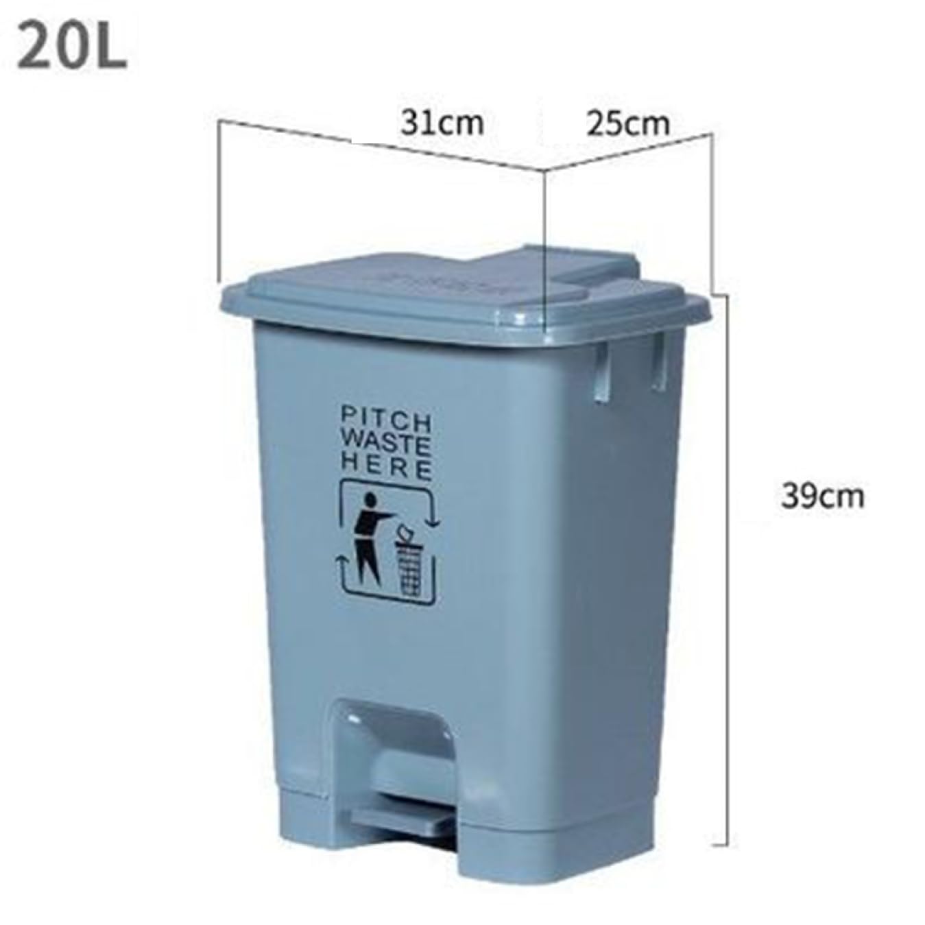 ごみばこ ペール ふた付き ダストボックス キャスター付き ごみ箱 分別ゴミ箱 スリム 滑り止め付き 60L 分別プッシュ式 グレイ 臭気防止 フタ キッチン ゴミ袋が見えない オフィス リビング プ [3]