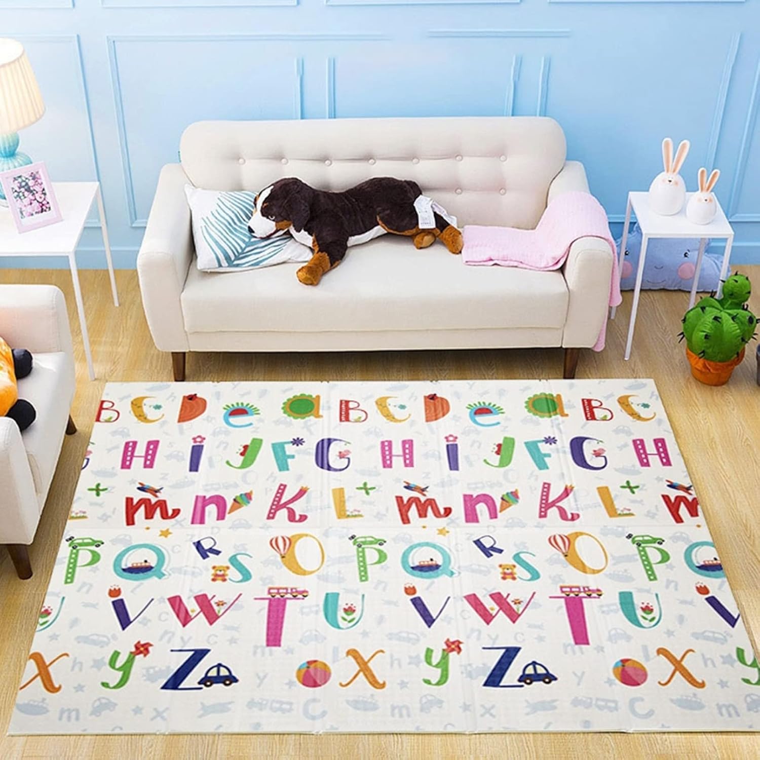 プレイマット 200*180*1cm おしゃれ 清掃簡単 キッズ用プレイマット 折り畳み式 ベビー 花柄 楽しい 衝撃緩和 両面使用可 収納 動物図案 学べる 遊び 可愛い 薄手 厚手 安全 無毒 無