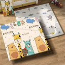 ベビーマット 200*150*1cm 折り畳み式 キッズ用プレイマット 動物 厚手 赤ちゃん 数字 おしゃれ 可愛い 遊び 学べる 楽しい 収納 両面パターン 安全素材 転倒防止 清掃簡単 衝撃緩和