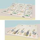 ベビープレイマット 200*180*2cm 折り畳み式 厚手 赤ちゃん 可愛い キッズ用プレイマット 字母 動物 遊び 学べる 楽しい おしゃれ 収納 両面パターン 安全素材 転倒防止 清掃簡単 衝撃