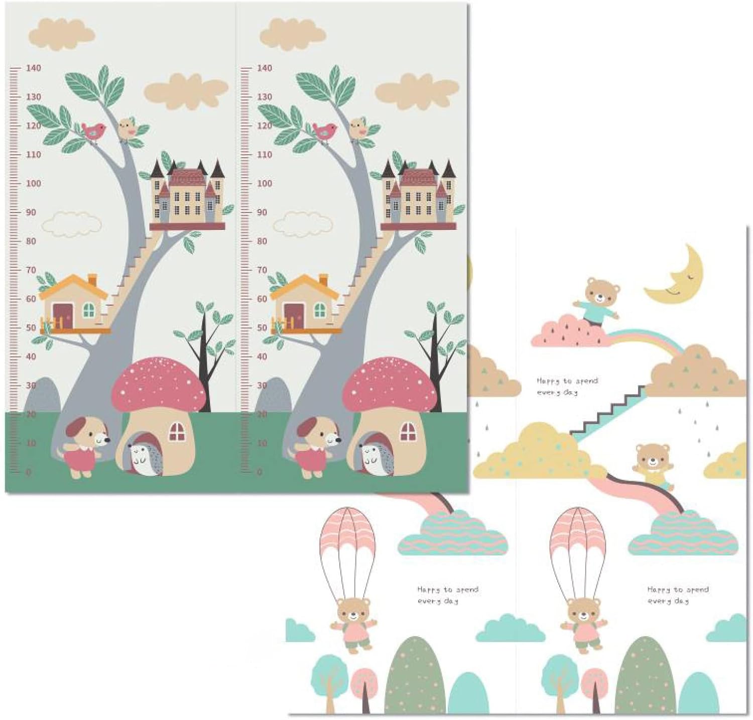 ベビープレイマット 180*200*1cm キッズ用プレイマット 楽しい 両面パターン 収納 衝撃緩和 防水 防音 防寒 安全素材 清掃簡単 無地 純色 たたみ 遊び 学べる おしゃれ 出産祝い ルー