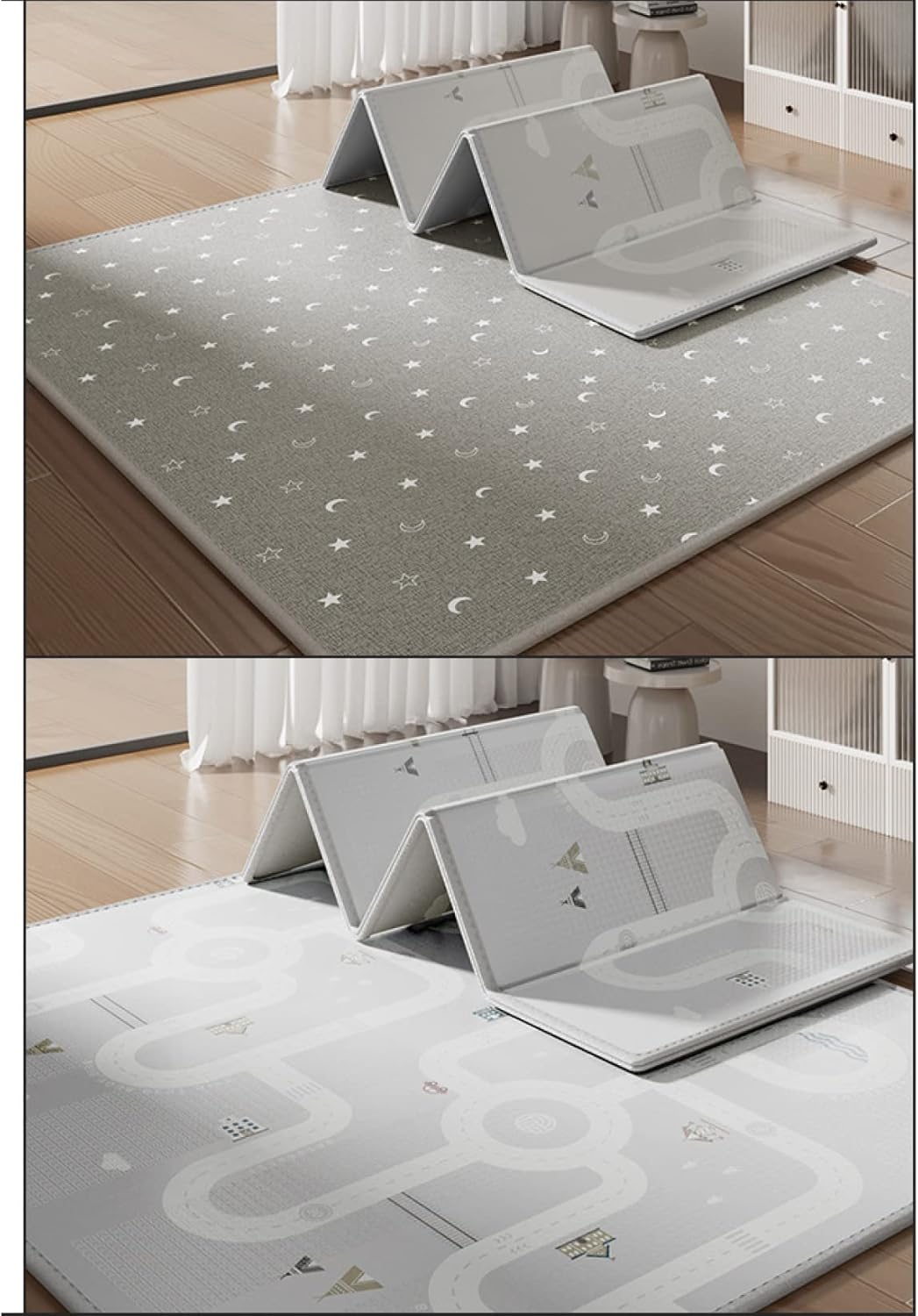 ベビープレイマット 150*180*2cm 折り畳み式 両面使用可 防水 防音 ジョイントマット 赤ちゃん キッズ用プレイマット シンプル おしゃれ 衝撃緩和 安全 無毒 無味 出産祝い ルームマット