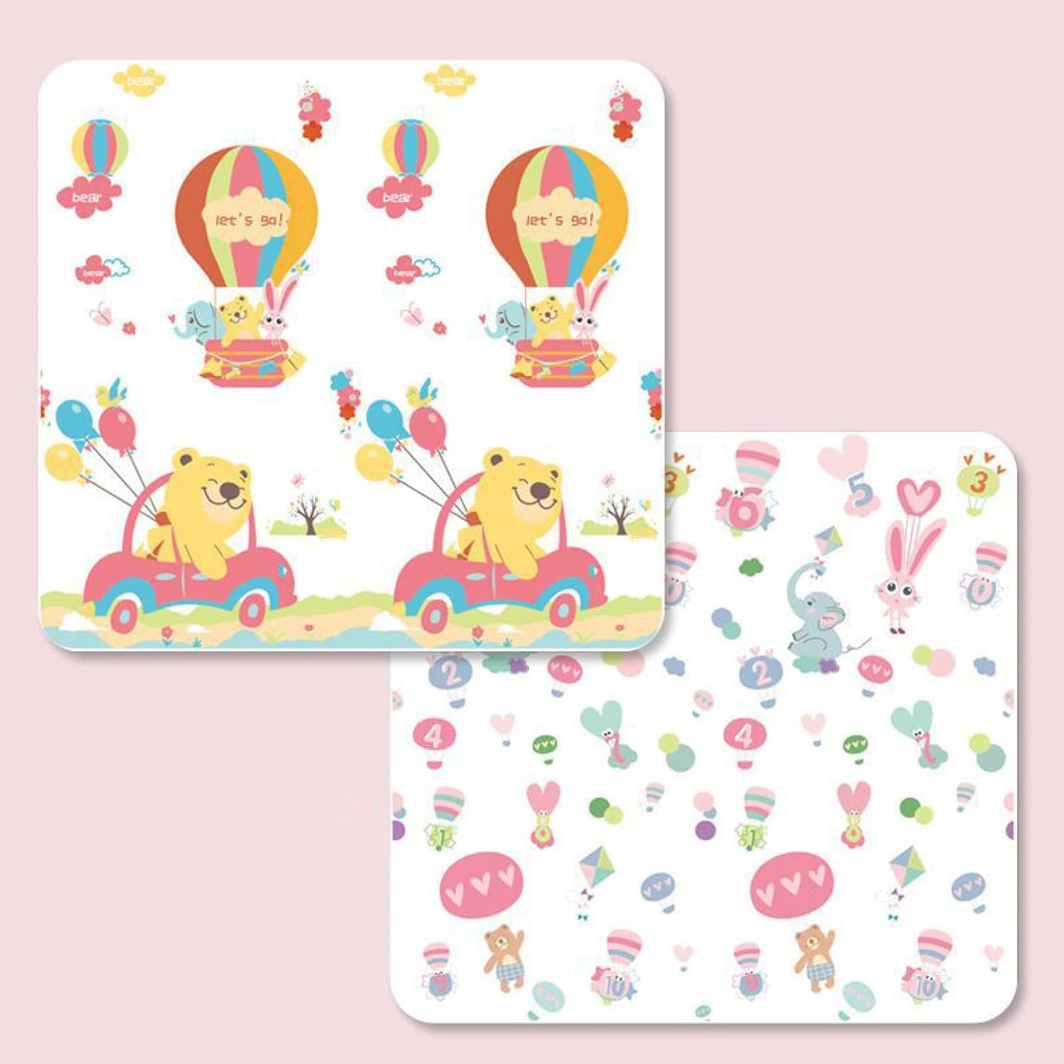 プレイマット 150*200*1cm 折りたたみ ベビーマット 薄手 厚手 遊び 学べる 清掃簡単 両面パターン キッズ用プレイマット 可愛い 動物 転倒防止 収納 安全 無毒 無味 出産祝い ルーム