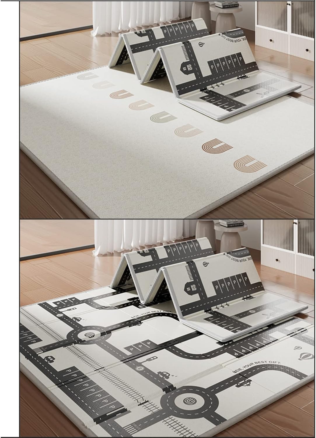 ベビープレイマット 150*180*2cm 折り畳み式 両面使用可 防水 防音 ジョイントマット 赤ちゃん キッズ用プレイマット シンプル おしゃれ 衝撃緩和 安全 無毒 無味 出産祝い ルームマット