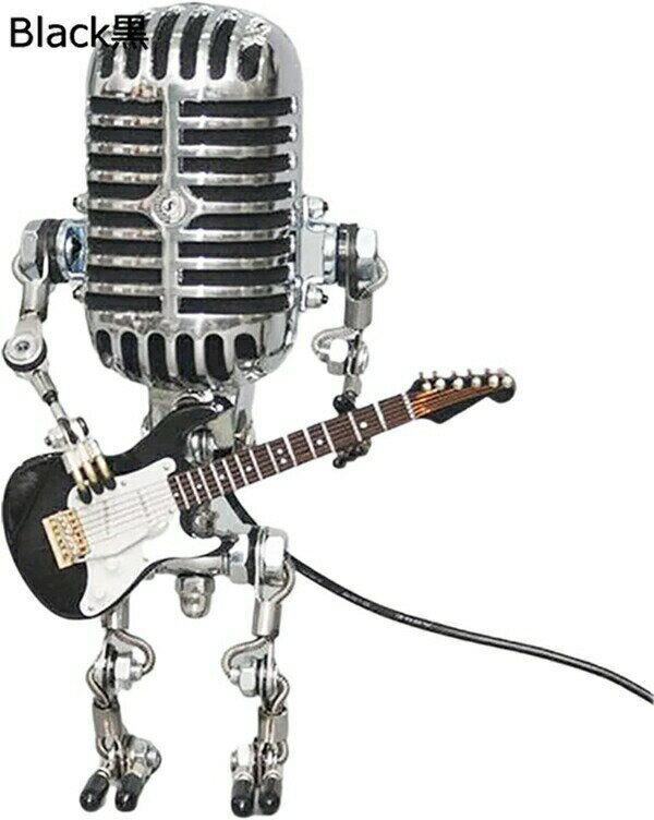 メタルマイクロフォンロボット小さなテーブルランプビンテージパンクの装飾リビングルームバーに適しています