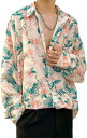 9色展開 花柄 長袖シャツ メンズ レディース 春秋 開襟 S-3XL 大きいサイズ ゆったり シフォン 通気性 柔らかい 快適 アロハシャツ 着回し カジュア...