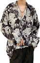 9色展開 花柄 長袖シャツ メンズ レディース 春秋 開襟 S-3XL 大きいサイズ ゆったり シフォン 通気性 柔らかい 快適 アロハシャツ 着回し カジュア...