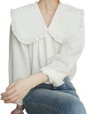 シャツ ブラウス 夏服 レディース 襟付き ホワイト 長袖 カットソー 大きめ 薄手 透け感 吸汗 通気 トップス 着痩せ 細身 体型カバー 20代 30代 OL 通勤 イベント 部活 おしゃれ 大人