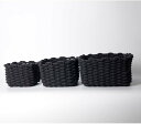 日本風かご 収納 バスケット コットンロープ織り 収納 かご 小物収納 おもちゃ収納 パン収納 円形 玄関収納 オフィス収納 カゴ ブラック 和風 1個入り 小...