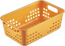 プラスチック製 収納バスケット オレンジ ハンドル付き 積み重ね 整理容器 棚 リビングルーム バスルーム 21*14*7cm 寝室 キッチン スリム ビン 棚 クローゼットの整理 アクセサリー おも