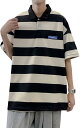 S-2XL ポロシャツ Tシャツ メンズ 半袖 夏 薄手 柔らかい 快適 通気性 カットソー 大きいサイズ ゆったり ストレッチ ティーシャツ カジュアル 通勤 通学 着回し おしゃれ ボーダー柄