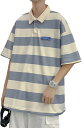 S-2XL ポロシャツ Tシャツ メンズ 半袖 夏 薄手 柔らかい 快適 通気性 カットソー 大きいサイズ ゆったり ストレッチ ティーシャツ カジュアル 通勤 通学 着回し おしゃれ ボーダー柄