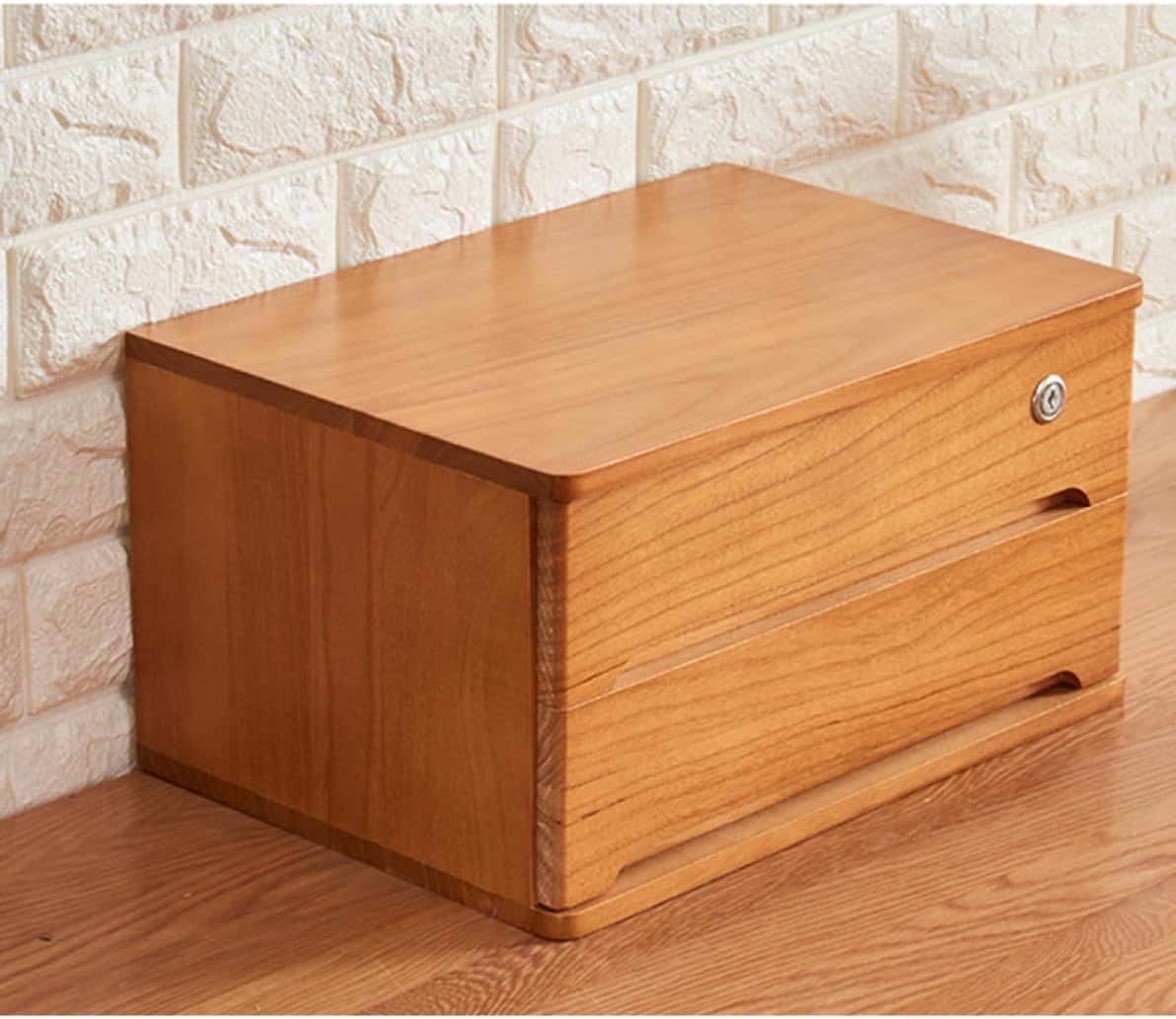 鍵付き 引出し 木製 多機能 卓上収納ボックス ミニ引き出し 小物入れ 40*28*31cm 化粧品 書類 スタイル2 引出し箱 木製引き出し デスクトップ収納ボックス デスクオーガナイザー アンティ