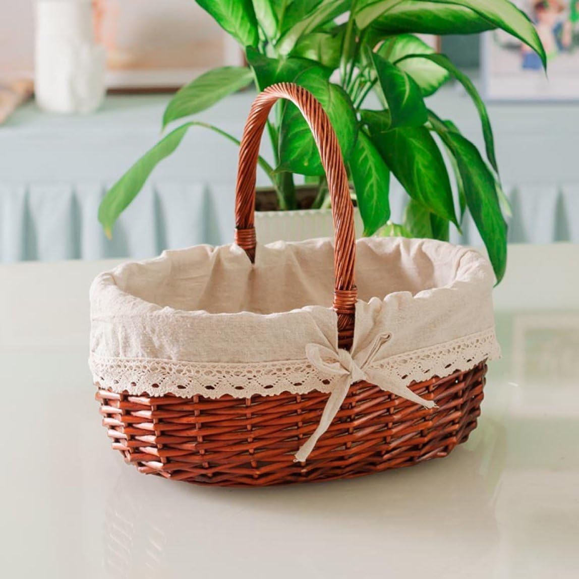 かご バスケット キッチン収納 収納用品 編み 持ち手付き 収納ボックス ピクニック バスケット 北欧風 ..