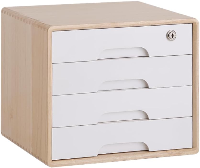 鍵付き ミニチェスト 35*26*30cm 木製 雑貨収納 卓上収納ケース 引き出し 机上収納ケース 収納ボックス リモコン ジュエリー テレビキャビネット デスクトップ 装飾品 桐製 A4対応 スタ