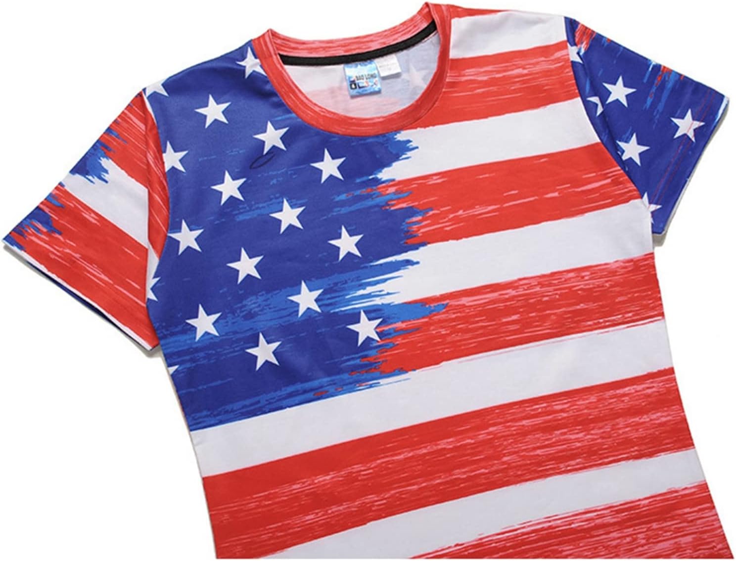 シャツ メンズ 半袖 欧米風 おしゃれ 星条旗プリント カッコイイ 夏用 柔らかい 着心地が良い 薄手 ゆったり ?量 通気 速乾 汗染み防止 おおきいサイズ ティーシャツ 男女兼用 アウトドア スポ