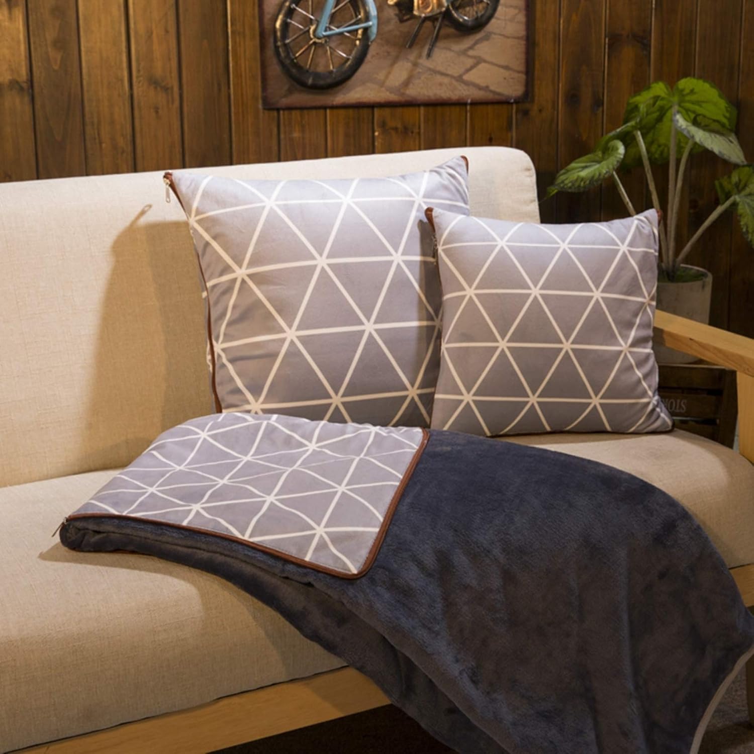 ファスナー付き ブランケット ひざ掛け 両用 防寒 保温 かわいい 35*35 抱き枕 お昼寝 折りたたみ 可愛い ねこうさぎ 雲 昼寝用枕 柄 背当て 腰当て ブランケットでクッション 女子学生 ギ