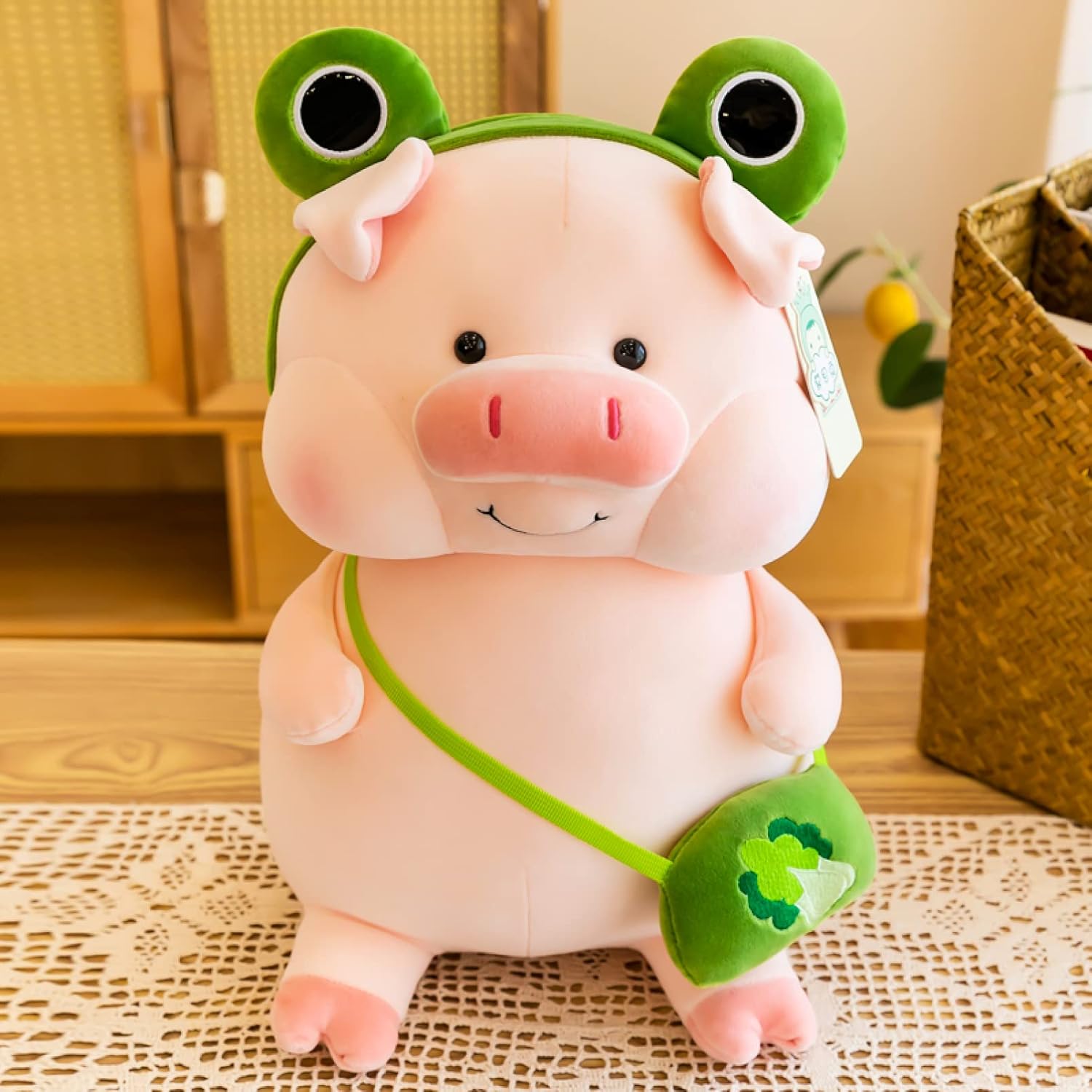 Other - ぬいぐるみ 豚 動物 おもちゃ ブタ 40cm ぶた 小さい 抱き枕 手触り グリーン 癒し 可愛い 飾り クッション 誕生日 彼女 女の子 女性 贈り物 ギフト クリスマス プレゼント バレンタイン