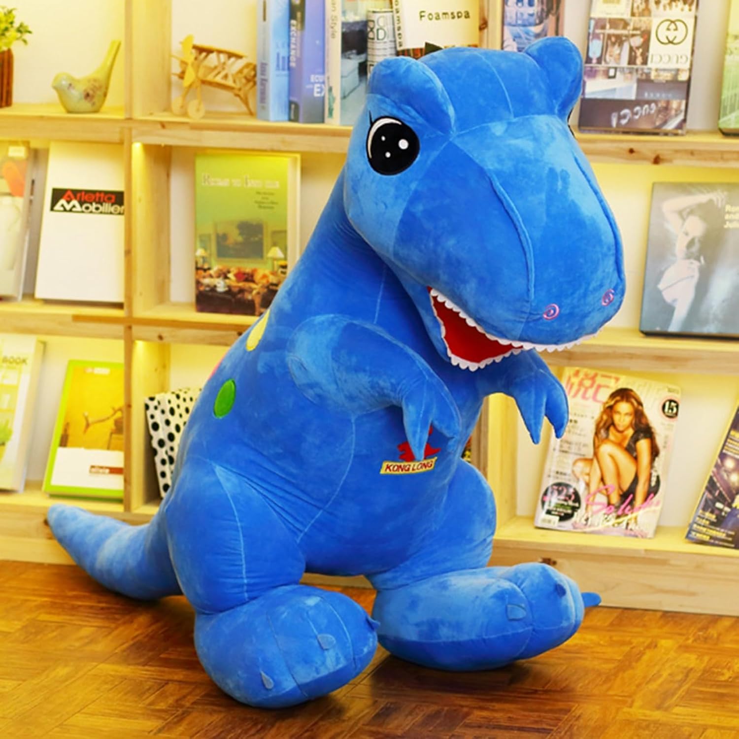 ぬいぐるみ 恐竜 恐竜ぬいぐるみ ティラノサウルス 大きい 巨大 ドラゴン 立ち姿 添い寝枕 おもちゃ だきまくら キッズ 子供 男の子 女の子 おもしろ お誕生日プレゼント インテリア ブルー 60(3)