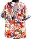 半袖シャツ アロハシャツ メンズ ビーチシャツ 大きいサイズ ハワイアン 花柄 総柄 夏用 薄手 通気 速乾 おしゃれ ゆったり カジュアルシャツ 快適 ストリート uvカット スポーツ 花火大会