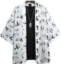 シャツ メンズ カジュアルシャツ 7分袖シャツ 和風ジャケット パンダ柄 ハンサム 和服 着物 羽織 ボタンなし 日焼け止め服 浴衣 甚平 夏用 カップル ゆったり 通気 おしゃれ ?量 和風シャツ
