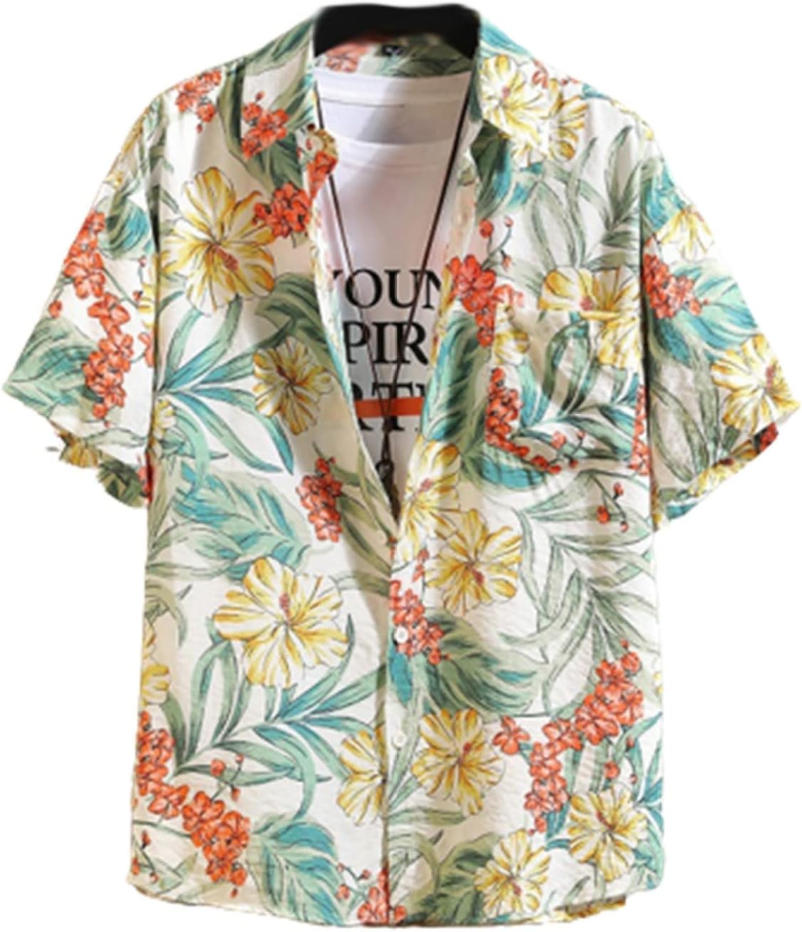 半袖シャツ アロハシャツ メンズ ビーチシャツ 大きいサイズ ハワイアン 花柄 総柄 夏用 薄手 通気 速乾 おしゃれ ゆったり カジュアルシャツ 快適 ストリート uvカット スポーツ 花火大会