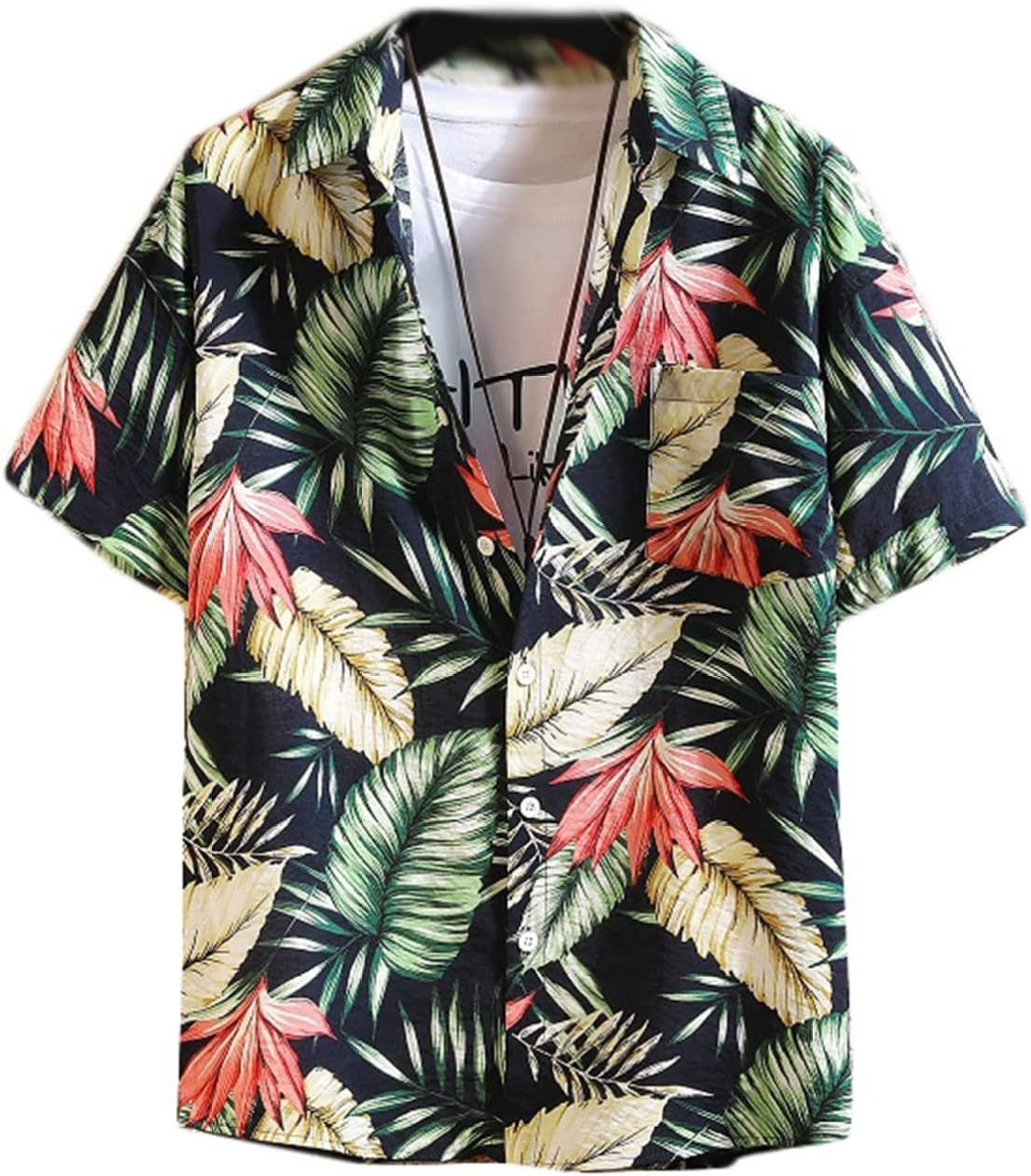 半袖シャツ アロハシャツ メンズ ビーチシャツ 大きいサイズ ハワイアン 花柄 総柄 夏用 薄手 通気 速乾 おしゃれ ゆったり カジュアルシャツ 快適 ストリート uvカット スポーツ 花火大会