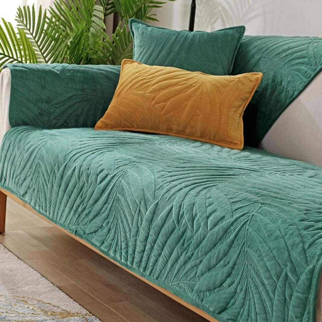 ペット用ソファーカバー 犬猫対策 ソファカバー ソファーシーツ 北欧 キルティング保護 マルチカバー スリップカバー 葉柄 かわいい 滑り止め おしゃれ 通気性 1ピース 90*90cm 単品販売 ソ