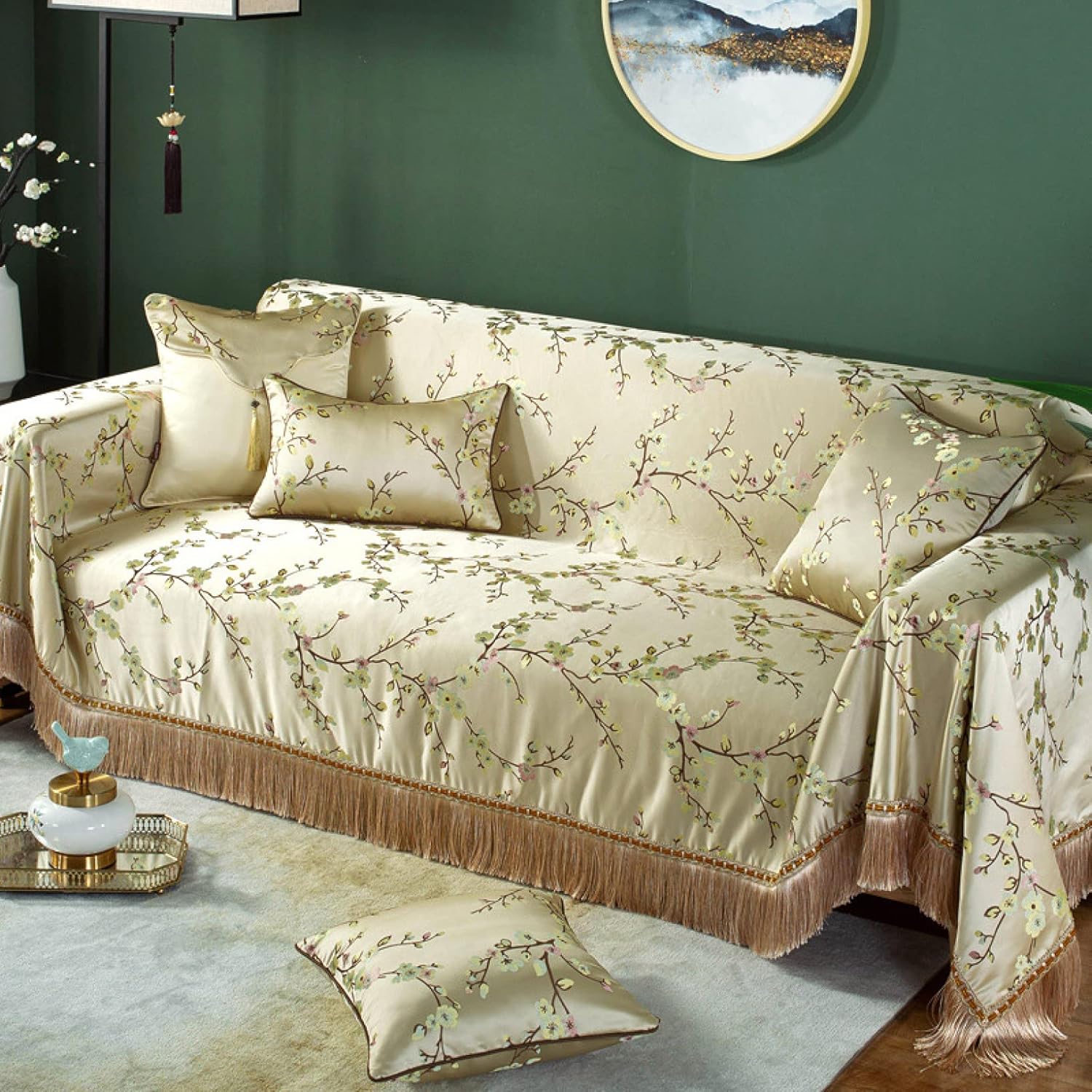 3人掛け ソファカバー 肘付き ひじなし そふぁーかばー 中華風 おしゃれ マルチカバー 190*230cm 1〜4..