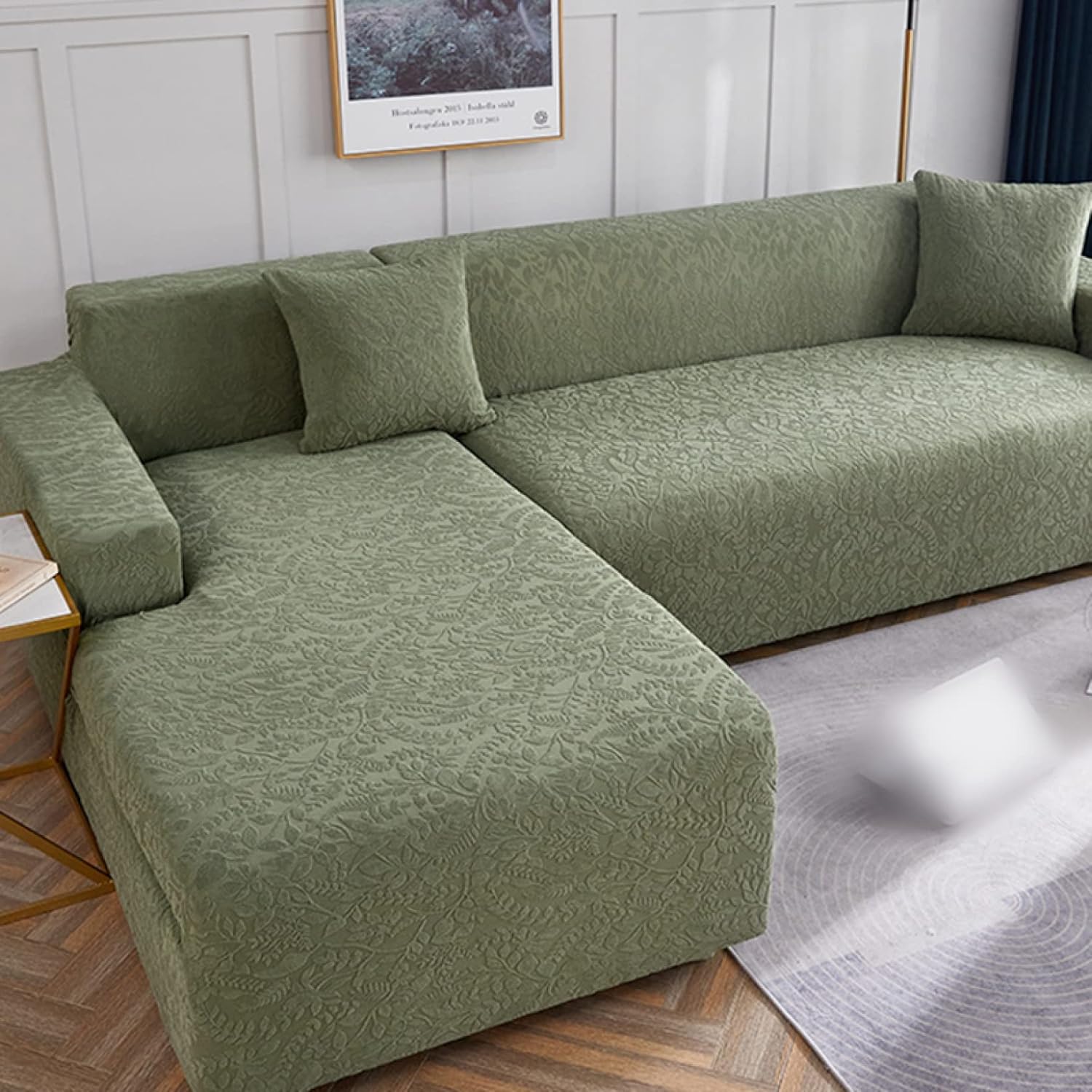ソファカバー l字型コーナーソファ シンプル 伸縮素材 防?水 ズレない 185*230cm 汚れ防止 欧米風 お洒落 汎用 3人掛け 肘掛け 肘あり カラー 洗える 模様替え 一体型 ぴったり ソフ [2]