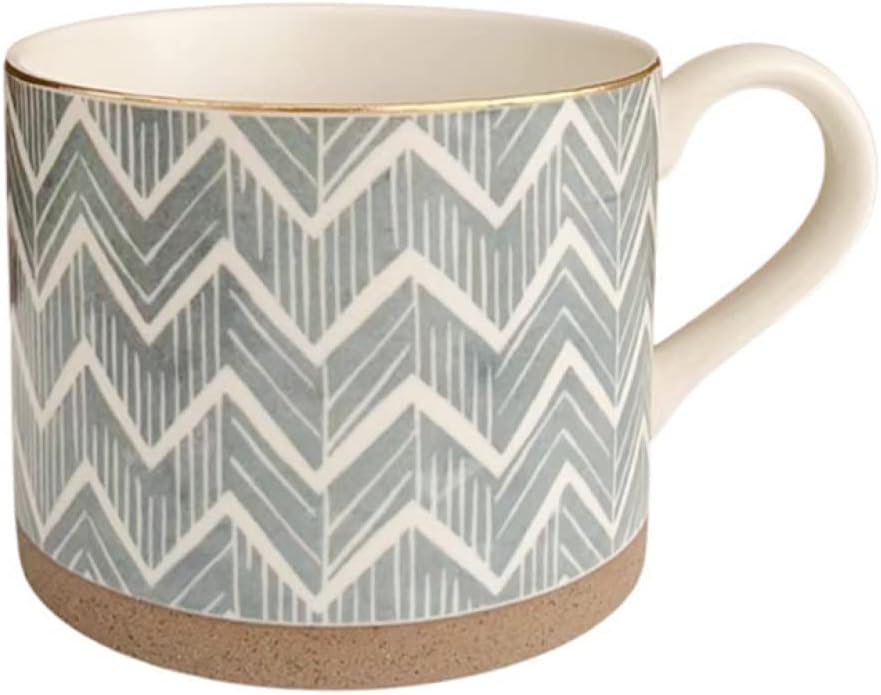 カップ マグカップ おしゃれ ティー コーヒー 兼用 450ml 鮮やかな色 チェック柄 波のパターンデザイン..