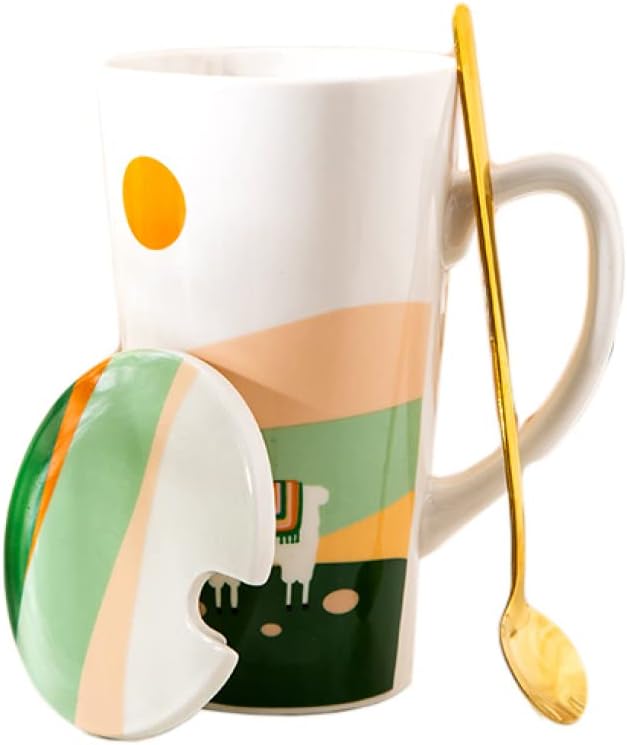 ティーカップ コーヒーカップ INS風 松の木柄 エレガント 500ml 北欧 個性的 洋風 マグカップ 洋食器 ..